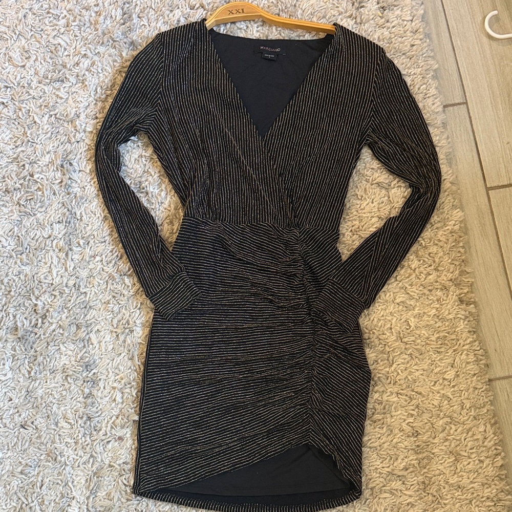 Black and GOLD MARCIANO Striped Dress